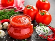 Рецепта Люто пюре с домати, чушки и магданоз (зимнина)